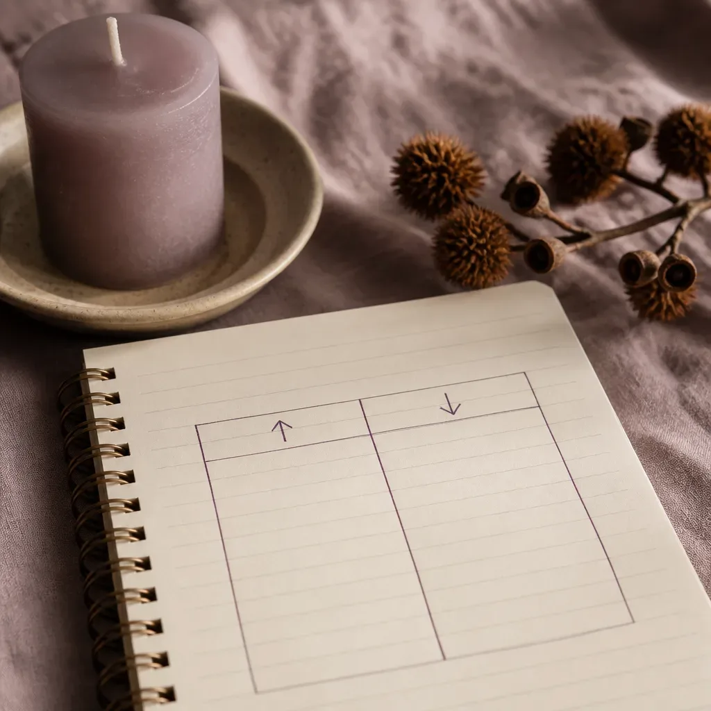 Notebook page for release and seasonal intention