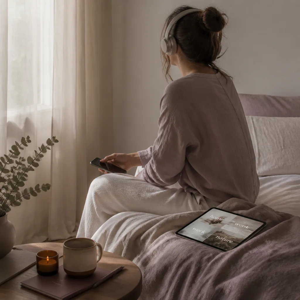 Một người đang lắng nghe bên cạnh bảng tầm nhìn kỹ thuật số đơn giản