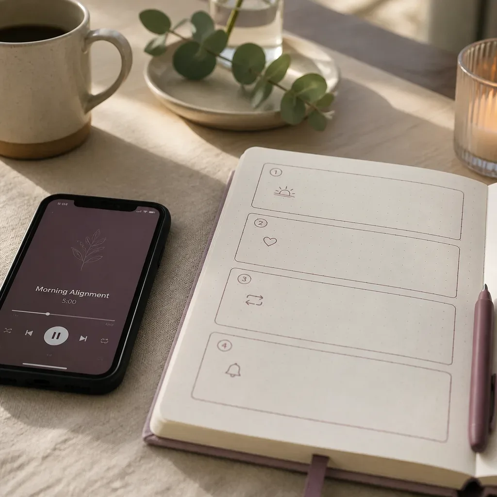 Phone audio beside a handwritten listening structure