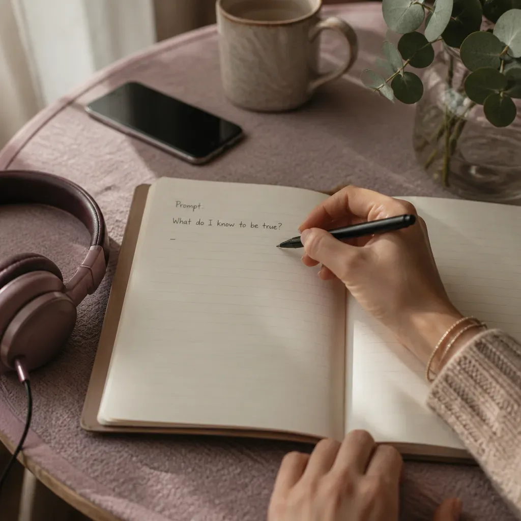 Notebook prompt after a quiet audio practice